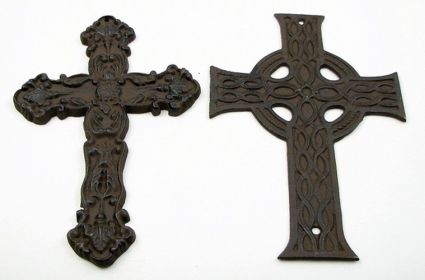 Cast Iron Crosses Set of 4