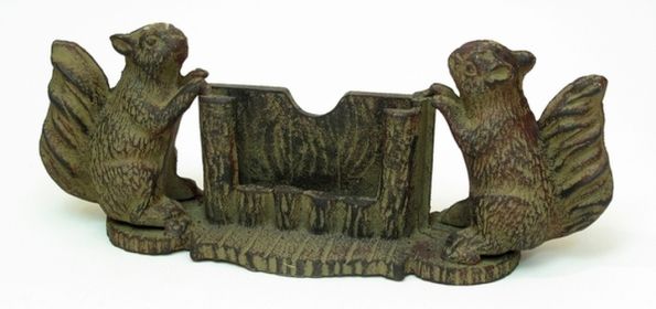 Cast Iron Squirrel Business Card Holder