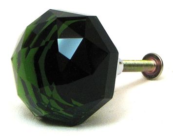LARGE Green Solid Crystal  DrawerDoor Pull
