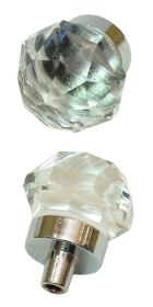 SMALL Clear Solid Crystal DrawerDoor Pull