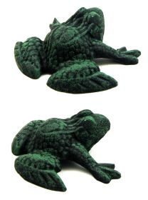 Cast Iron Dark Green & Black Frog Set of 4