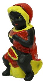 Cast Iron Lady Eating Watermelon Bank