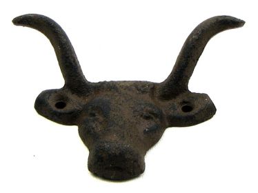 Cast Iron Bull W Horns Drawer Pull Set of 12