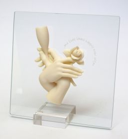 Roman Lasting Expressions 'And they loved' Glass Plaque w Stand