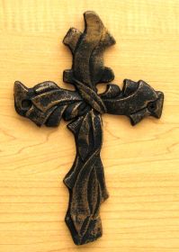 Ribbon Cross Set of 2 Brushed Gold