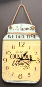 Tin Wall Clock "Count Our Blessings"