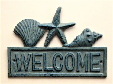 Cast Iron Welcome Sea Shells