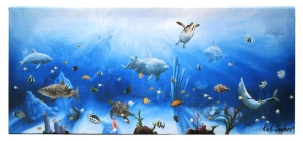 Dolphin Canvas Wall Plaque