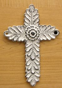 White Antiqued Cast Iron Cross Set of 12