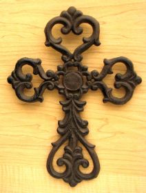 Medium Cast Iron Scroll Cross Set of 12