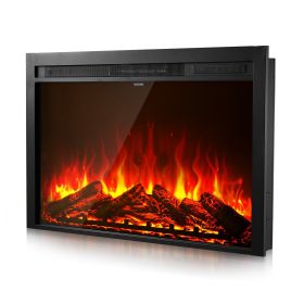 VEVOR Electric Fireplace Insert, 40 inch Recessed and Wall Mounted with Adjustable Flame Color Brightness & 8h Timer & Remote Control