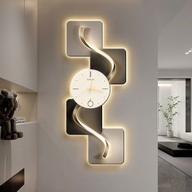 39.4" Large Silent Wall Clock Light Modern Abstract Geometric Decor Art Living Room