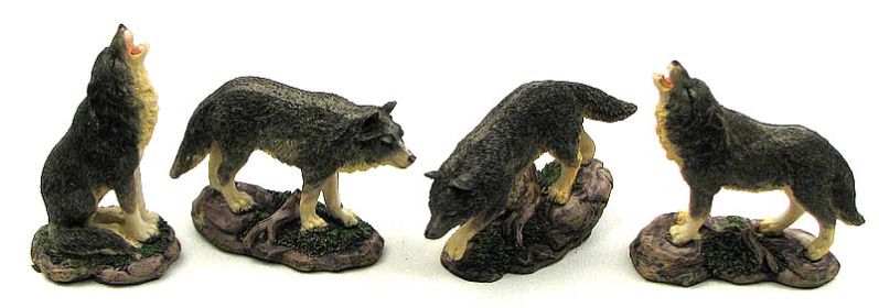 Wolf Figurines Set of 4