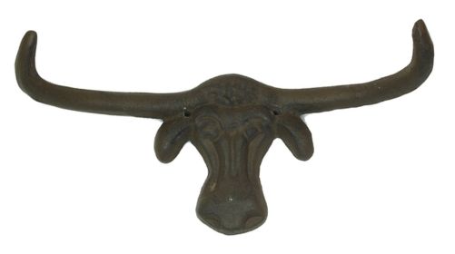 Cast Iron Longhorn Steer Wall Hook