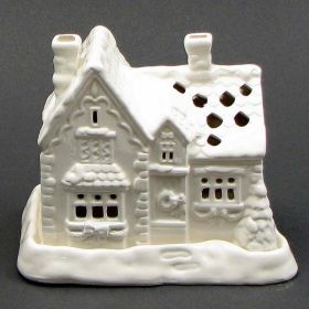 Ceramic House With 4 Tea Lights