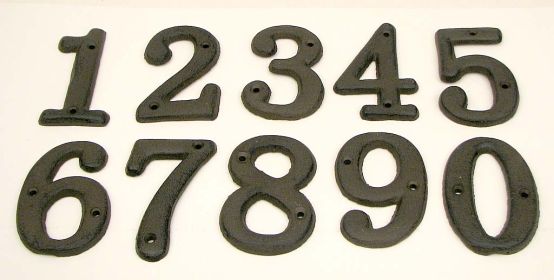 Solid Cast Iron Number 0 - 9 Set 10