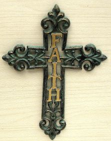 Cast Iron "Faith" Cross