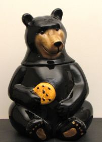 Ceramic Black Bear Cookie Jar