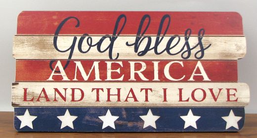 "God Bless America" Wood Sign