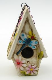 Stoneware Dragonfly Birdhouse