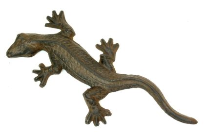 Cast Iron Gecko Figure Set of 2