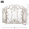 Contemporary Scroll Design Fireplace Screen - Modern Home Decor Accessory