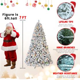 PVC Christmas Tree, Christmas Decorations, With Colored Lights (Option: 7ft)