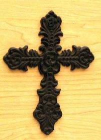 Fleur De Lis Cast Iron Cross (Option: 0184J-01221)